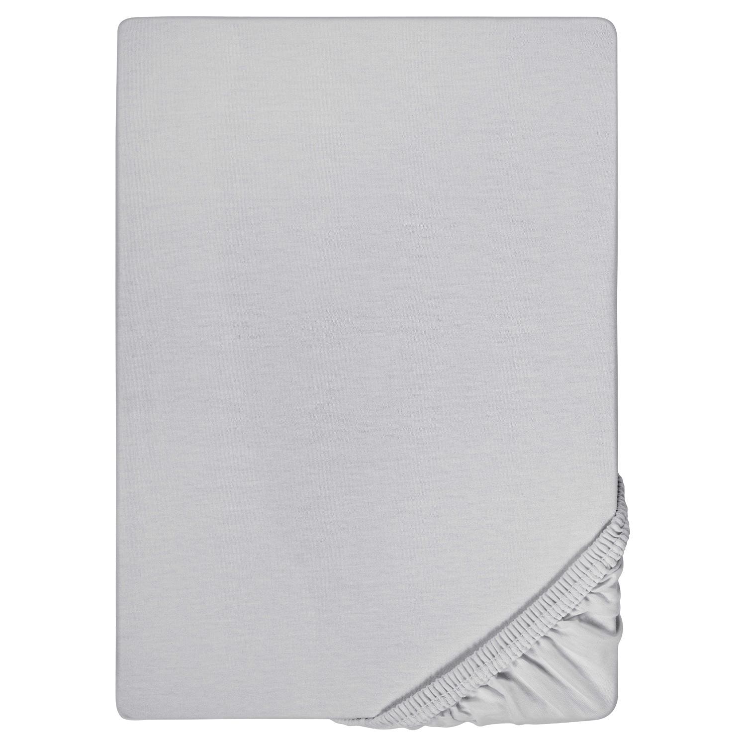 Spannbettlaken Microfaser Interlock-Jersey silber grau 90 x 190 - 100 x 200 cm