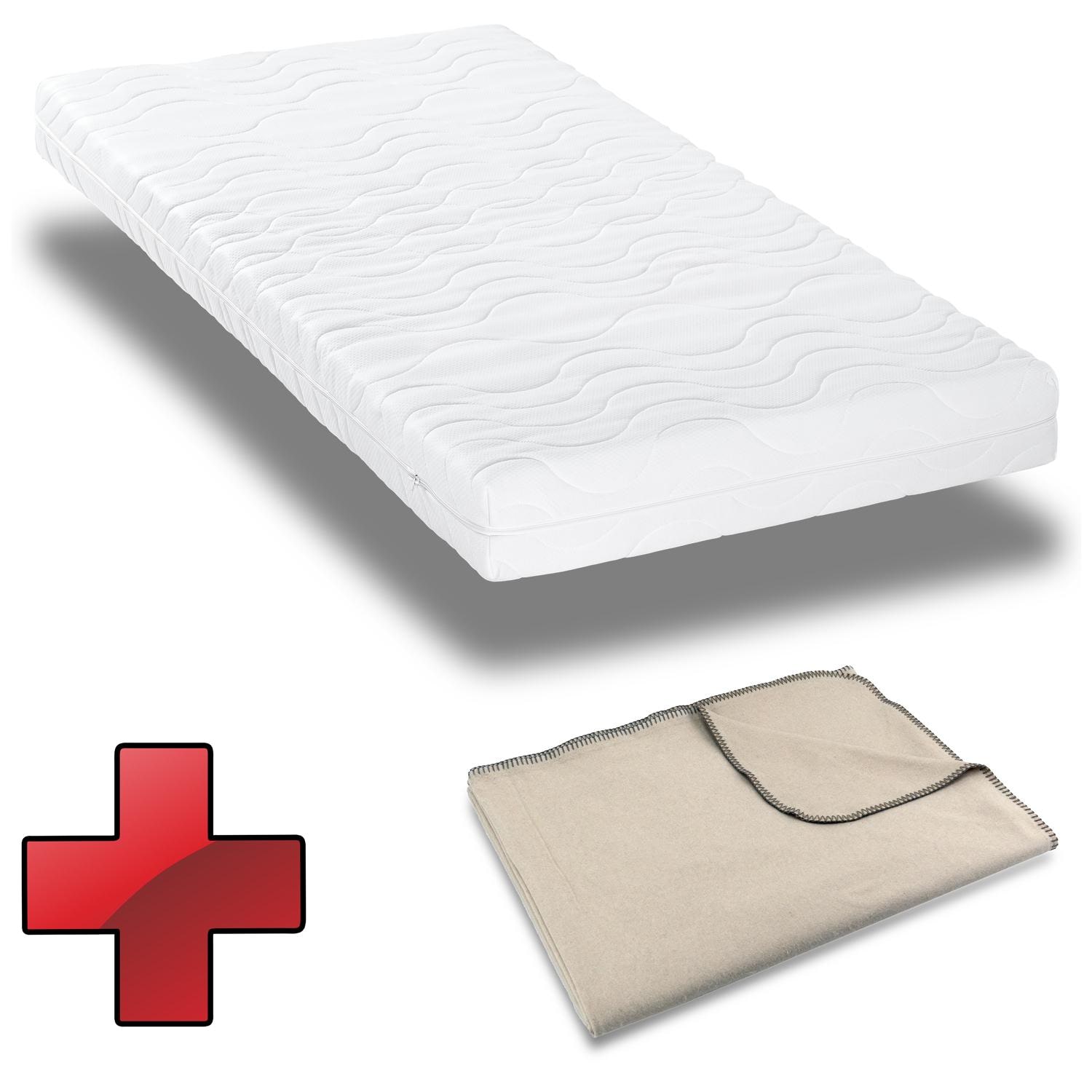 Premium 7-Zonen Matratze 160x200 cm CloudComfort, Höhe 15 cm, Härtegrad H2/H3 + Sleezzz® Smart Kuscheldecke 150 x 200 cm