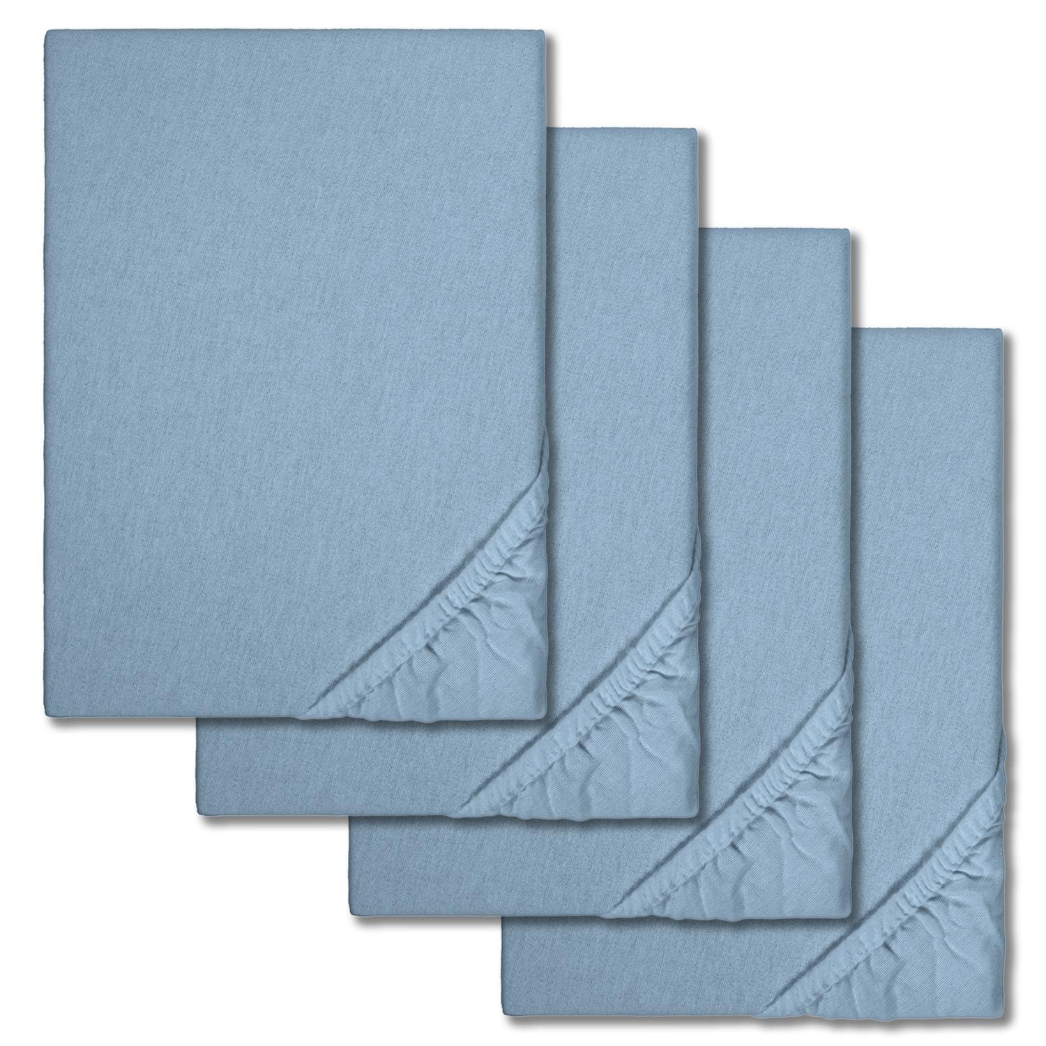 Spannbettlaken Winterflausch blau 90 x 190 - 100 x 200 cm im 4er-Pack