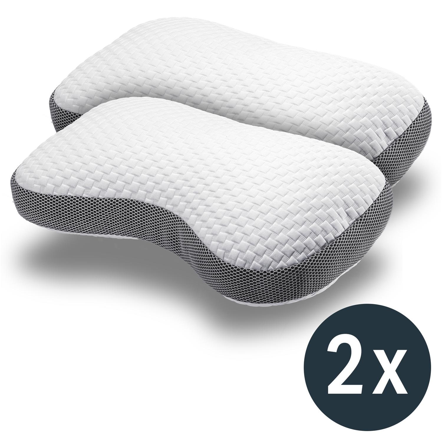 2 x Sleezzz Premium Viskoelastik Kontur Kissen Schmetterling 36 x 60 cm mit hautsympathischem Doppeltuch-Bezug