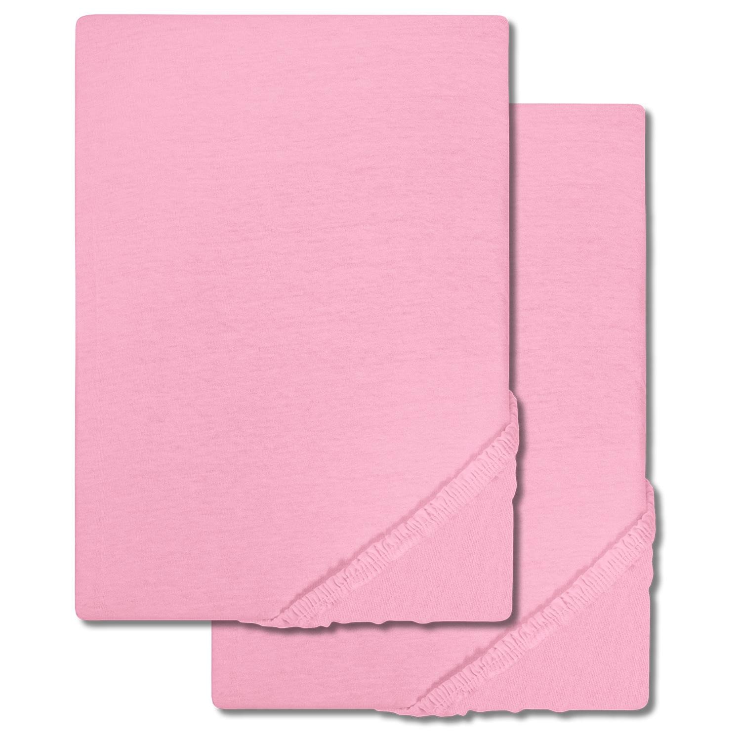 Doppelpack Setex Molton Köper Spannbettlaken rosa 90 x 200 cm