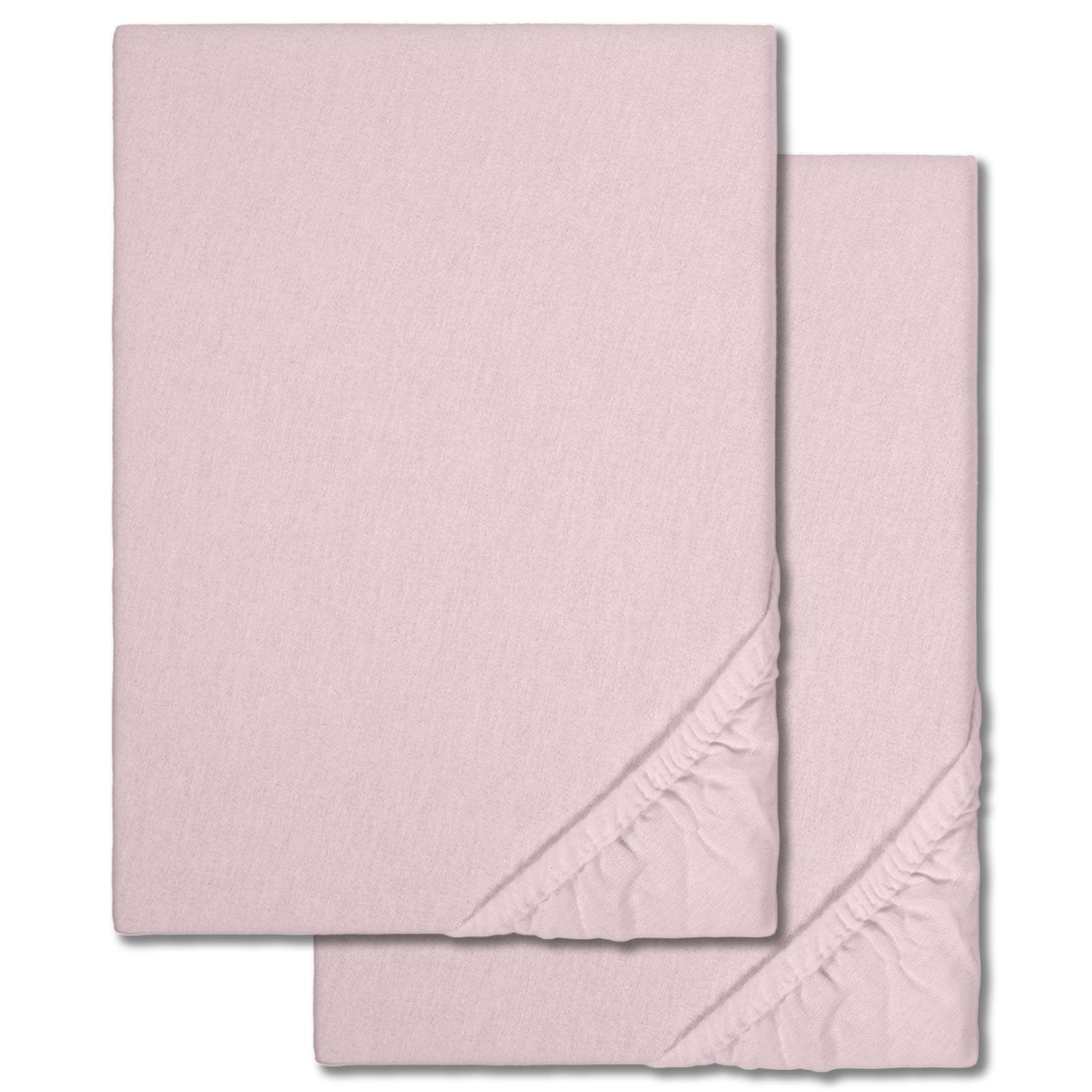 Spannbettlaken Winterflausch rosa 180 x 190 - 200 x 200 cm Doppelpack