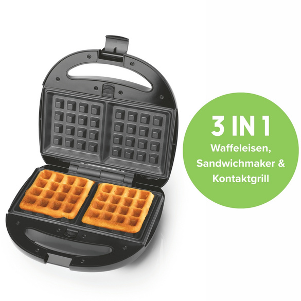 3‑in‑1 Sandwichmaker, Kontaktgrill & Waffeleisen GOURMETmaxx