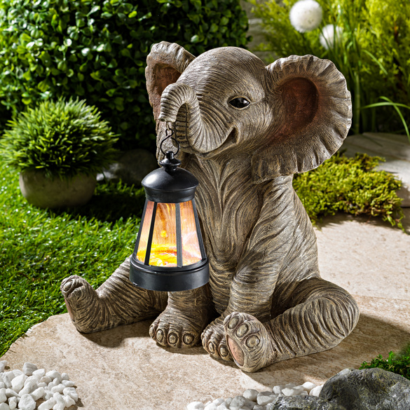 Dekofigur Elefant mit Solar-Laterne Gainsborough