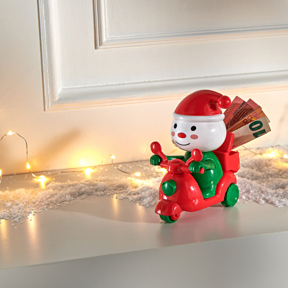 Dekofigur Spardose 'Weihnachtsmann auf Motorrad' Eldo