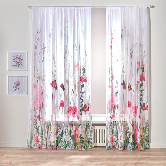 Gardine 'Blumenwiese' 140 x 140 cm Eldo