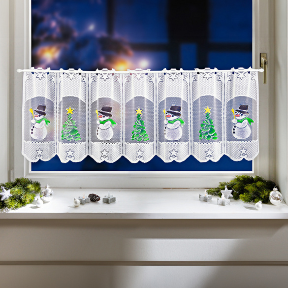Gardine 'Schneemänner'