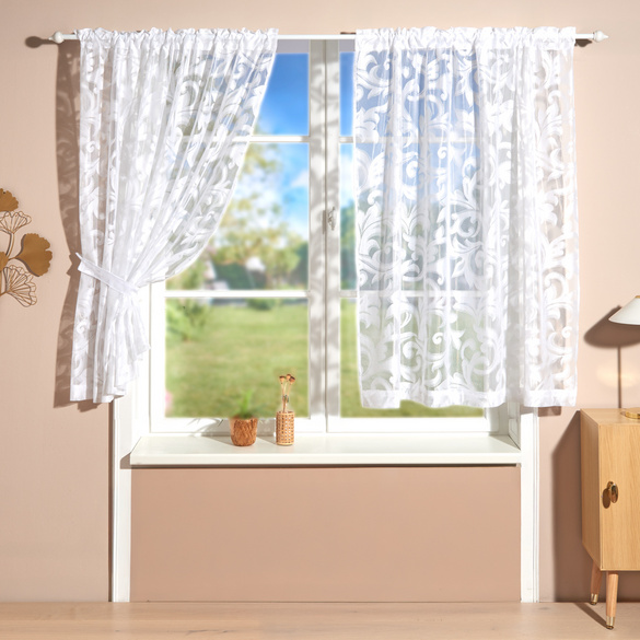 Gardine mit Raffhalter 2er-Set 140x140cm Eldo