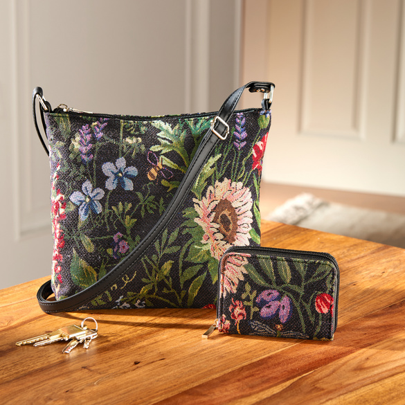 Gobelin-Handtasche + RFID-Geldbörse