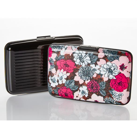 Kartenetui Geldbörse mit RFID-Schutz 2er-Set schwarz & floral