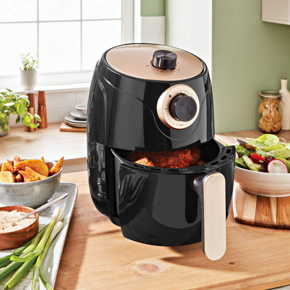 Kleine Heißluft-Fritteuse schwarz Basilico