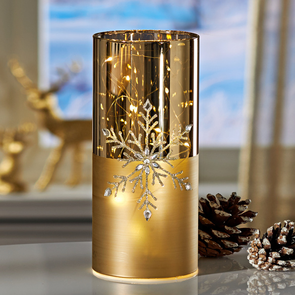 LED-Kerze silberfarben