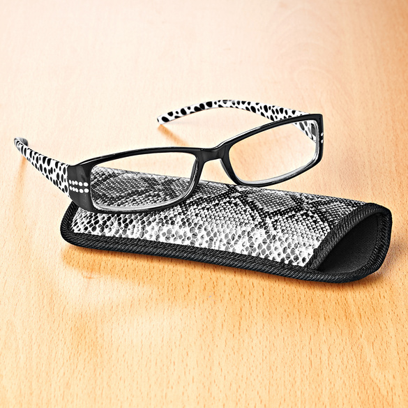 Lesebrille + Etui, +3,0 dpt