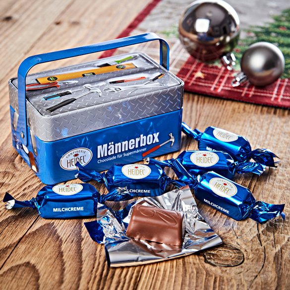 Männerbox mit Pralinen
