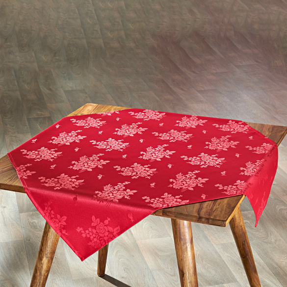 Mitteldecke 'Rosen' rot, 85x85 cm