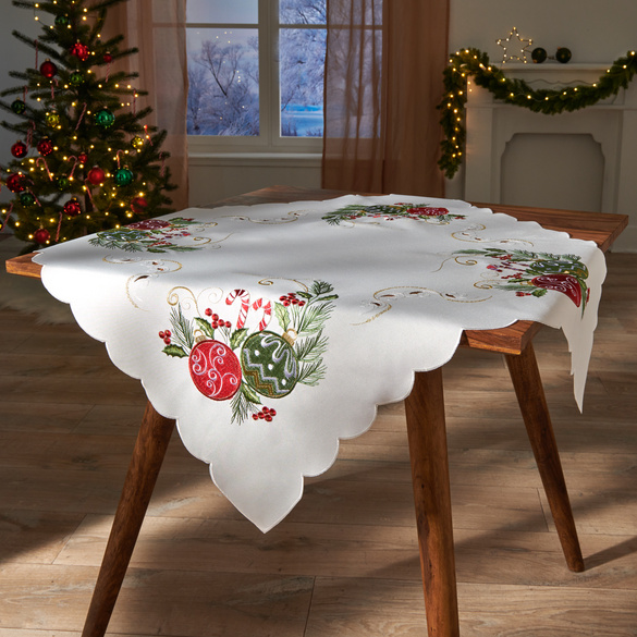 Mitteldecke 'Weihnachtskugeln' 85 x 85 cm Eldo