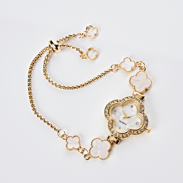 Schmuck-Armbanduhr 'Blüte' Vintage-Stil
