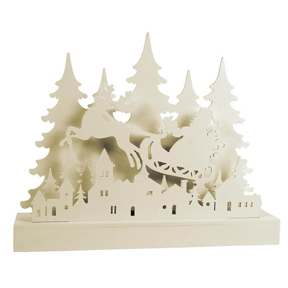 Silhouette 'Santa mit Schlitten' 12 LED F-H-S