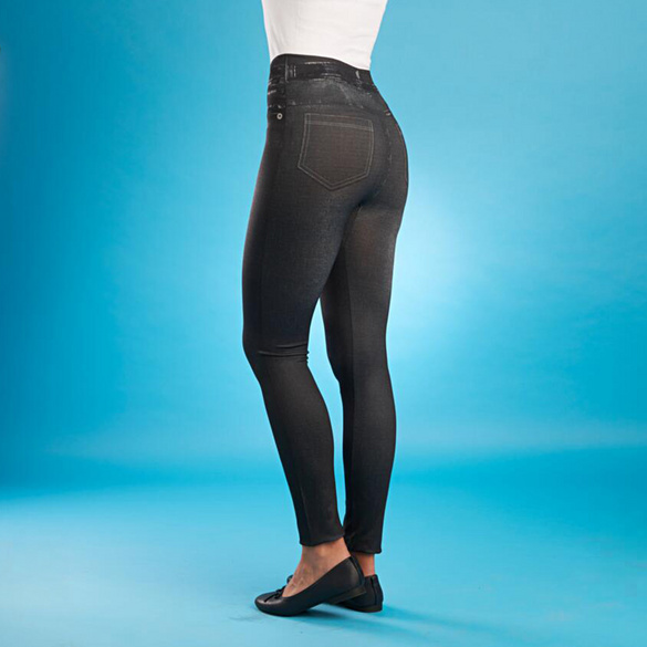 Slim-Jeggings mit Fleece-Futter schwarz Amélie di Santi