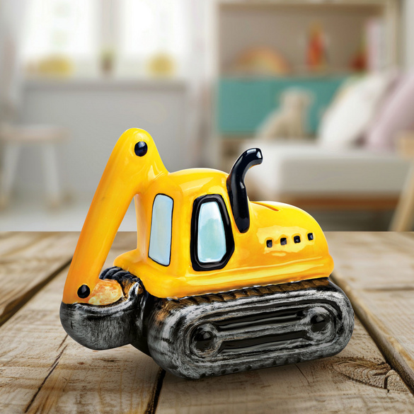 Spardose 'Bagger' aus Keramik