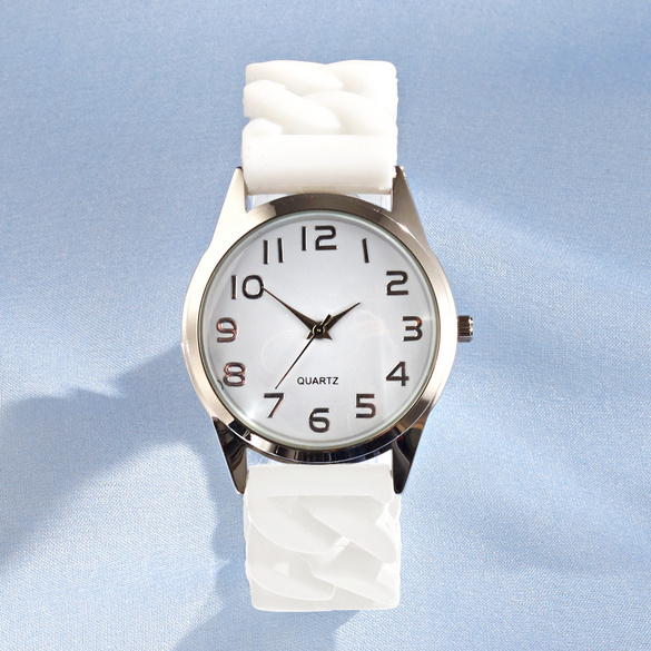 Stretch-Armbanduhr weiß