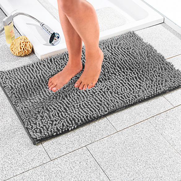 Supersoft-Badematte grau