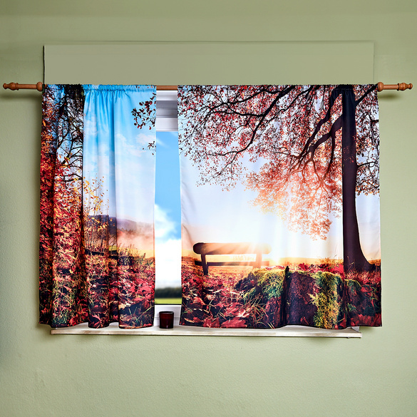 Vorhang 'Herbstwald' 140x140 cm Eldo, 2er-Set