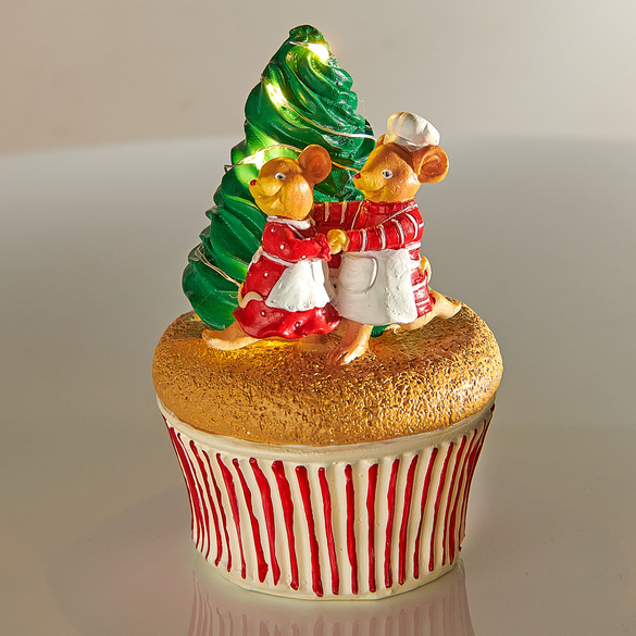 Weihnachtsdeko Weihnachtsmäuse auf Cupcake