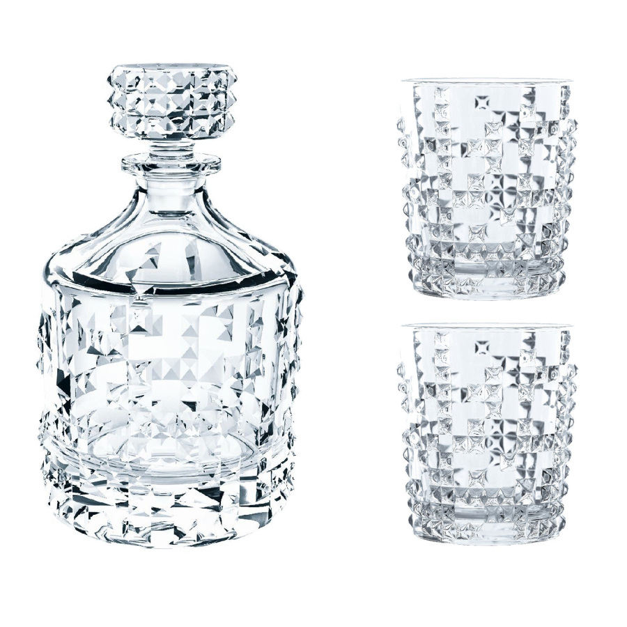 Nachtmann Punk Whisky-Set 3-tlg - kristall - Dekanter (750 ml) + 2 Gläser (348 ml)