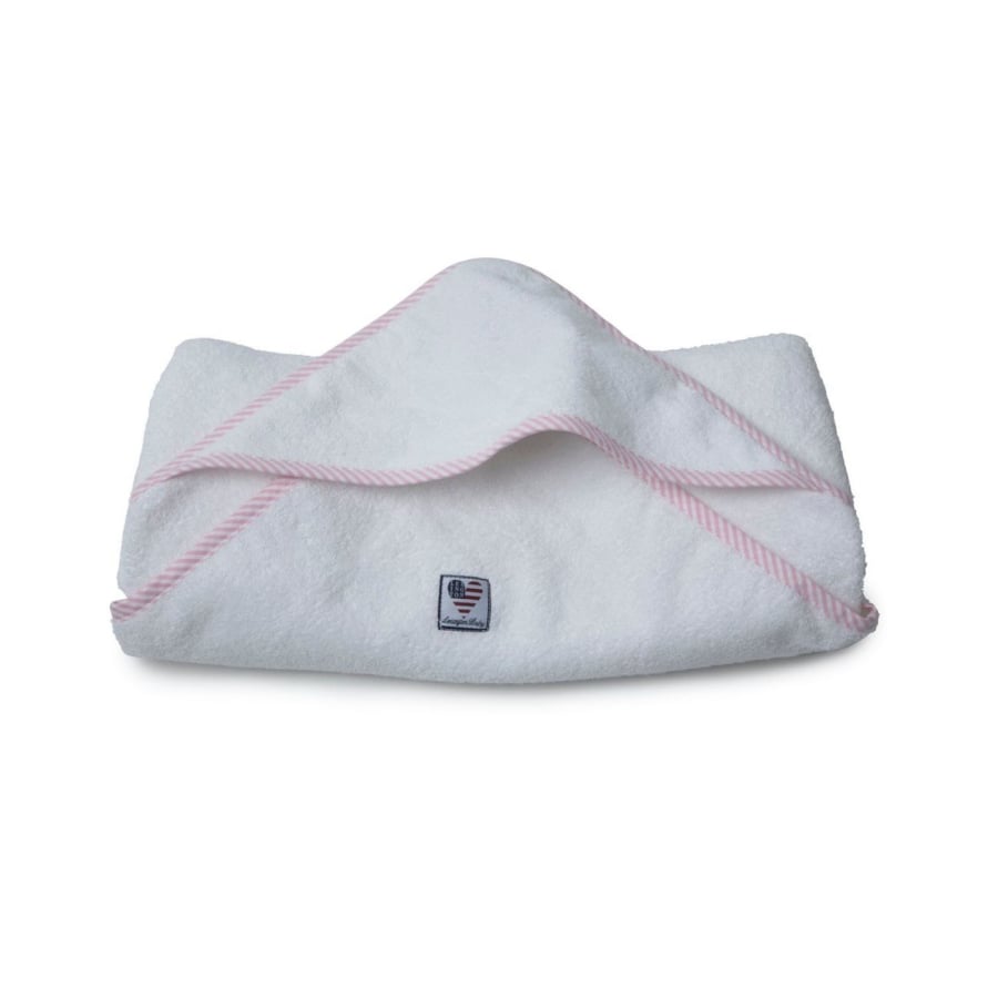 Lexington Baby Terry Towel Baby-Badetuch - White/Pink - 100x100 cm