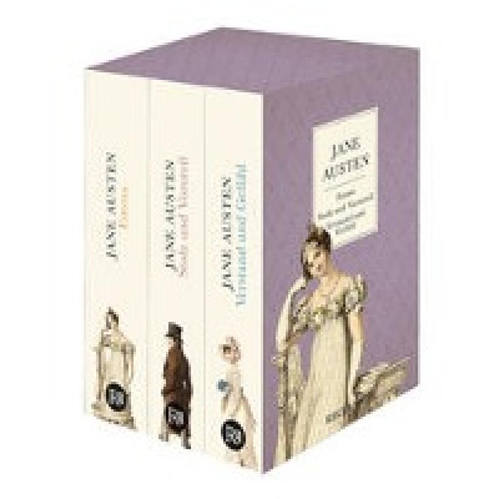 Austen, Jane: 3 Bücher von Jane Austen im Schuber - Emma, Stolz und Vorurteil, Verstand und Gefühl - Reclam