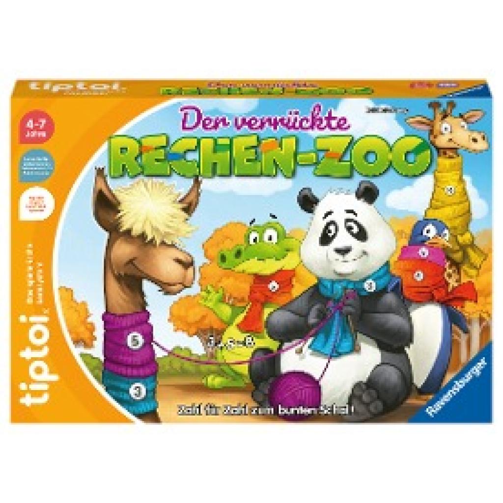 Haferkamp, Kai: Ravensburger tiptoi Spiel 00104 - Der verrückte Rechen-Zoo - Lernspiel ab 4 Jahren, lehrreiches Zahlenspiel für Jungen und Mädchen, für 1-4 Spieler