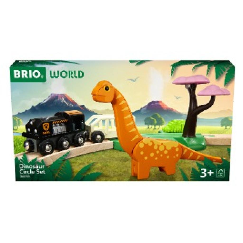 BRIO World - 36098 Dinosaurier Bahn Set | Spielzeugzug für Kinder ab 3 Jahren