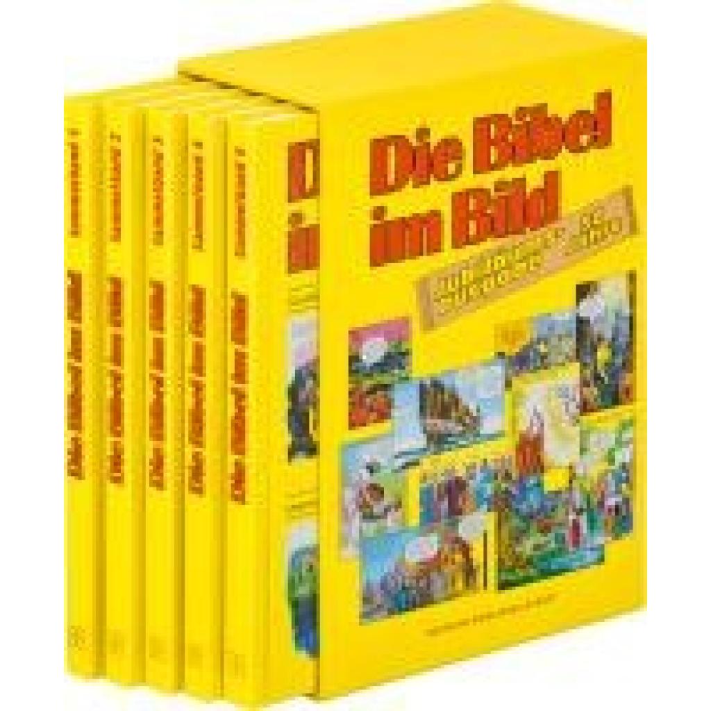 Comic-Reihe 'Die Bibel im Bild'. 50 Jahre-Jubiläumsausgabe. Kinderbuch-Klassiker ab 8 Jahren mit Geschichten aus dem Alten und Neuen Testament als Comics. 5 Sammelbände im Schuber
