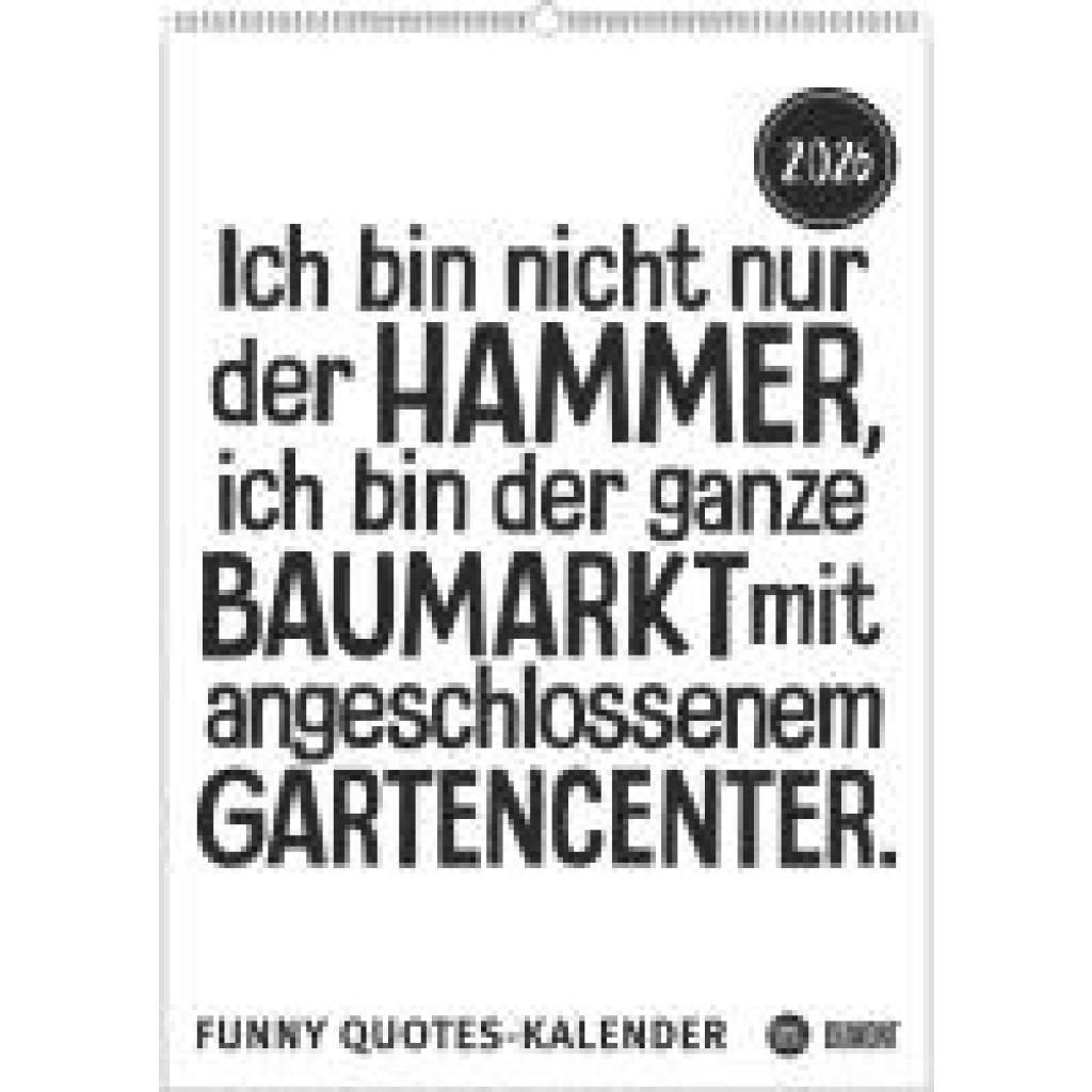 Funny Quotes-Kalender 2026 - Typo-Kalender - Poster-Format 50 x 70 cm