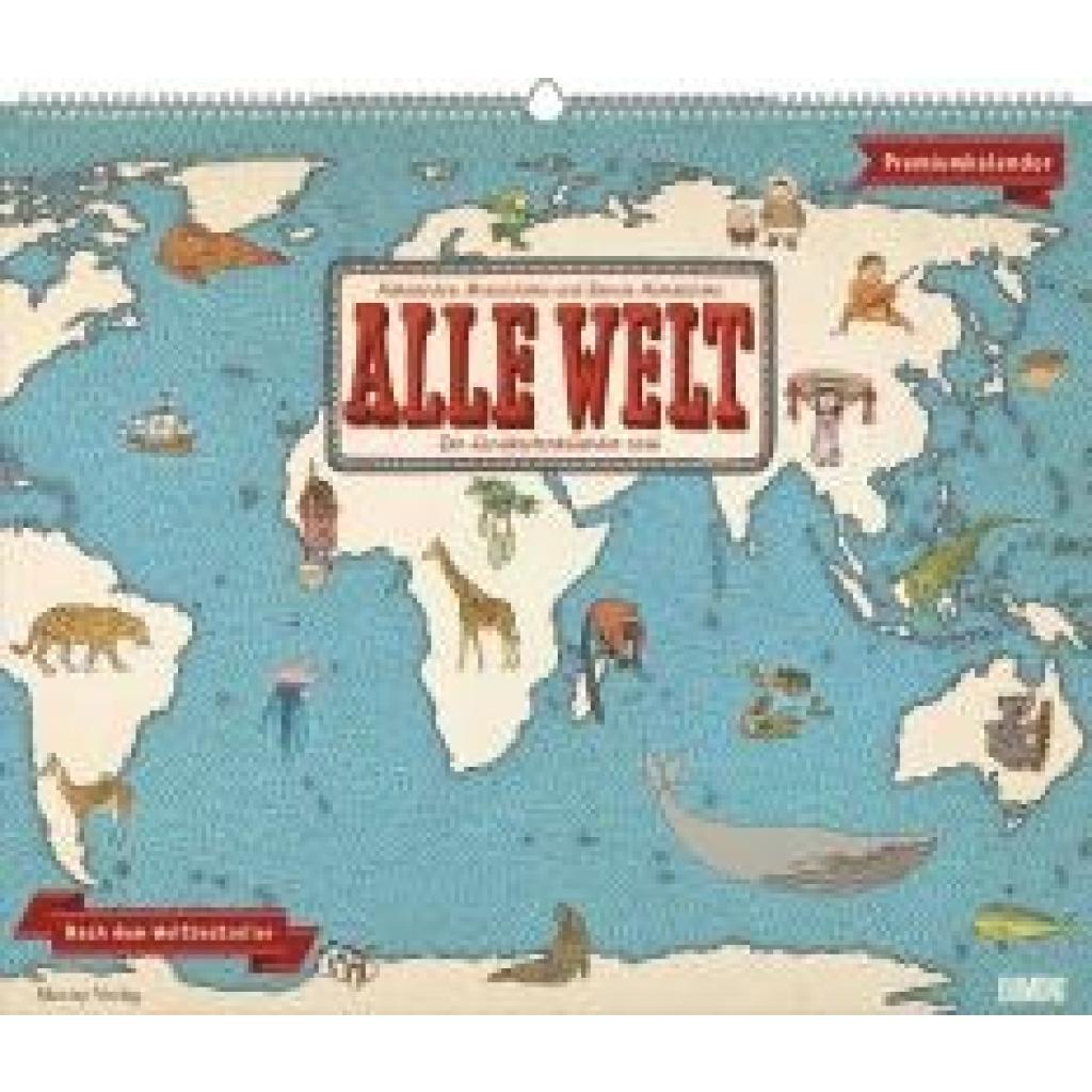 Alle Welt 2026 - Landkarten-Kalender von DUMONT- Kinder-Kalender -Querformat 60 x 50 cm