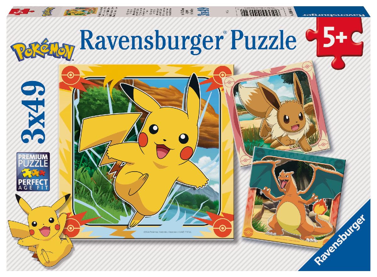 Kinderpuzzle 3x49 Teile - Pokémon - Pokémon
