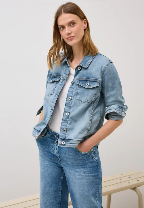Jeansjacke mit Knopfleiste