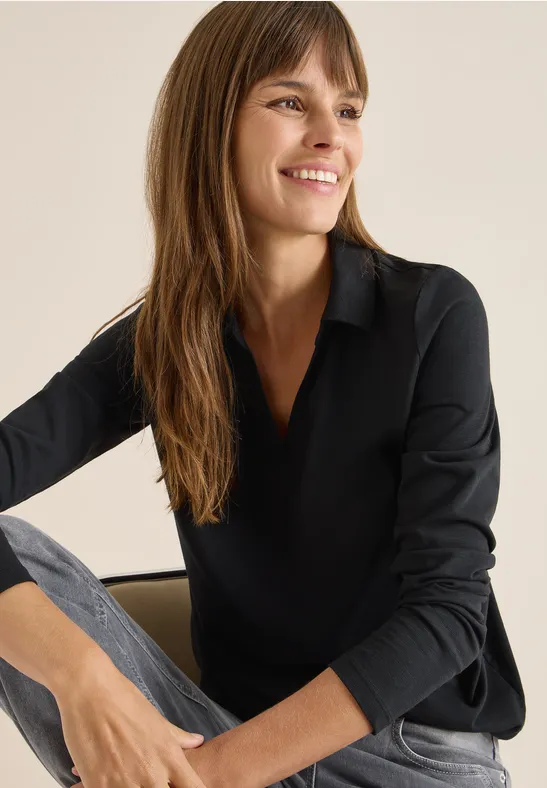 Shirt im Blusen-Look
