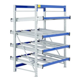 Bito Regal SDS / Regal SF4 L1300xH2000xT1470 mm 6RL, Grundfeld gerade/unmon. enzianblau