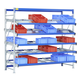 Bito Regal SDS / Regal SF4 L2760xH2500xT1300 mm 60RL, Anbaufeld gerade/abgeknickt enzianblau