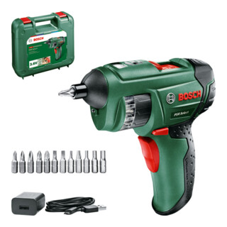 Bosch Akku-Schrauber Lithium-Ionen PSR Select, mit Micro-USB-Kabel, Netzgerät