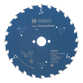 Bosch Kreissägeblatt Expert for Construct Wood 160 x 20 x 2,0 mm 24