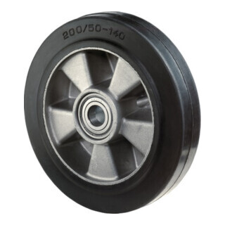 BS Lenkrad Vollgummi Einbau-L.60mm Rad-B.50mm D.180mm Achs-D.20mm Trgf. 350kg