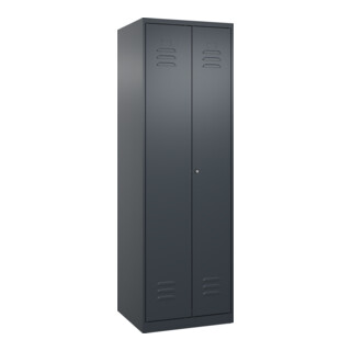 C+P PSA Doppel-Spind Classic PLUS, 2 Abteile, 1850x600x500mm, 7016/7016 Verschluss Zylinderschloss Front RAL 7016 Anthrazitgrau