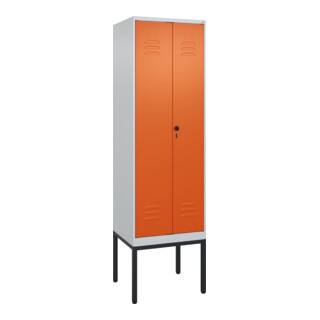 C+P PSA Doppel-Spind Classic PLUS, Gestell, 2 Abteile, 2120x600x500mm, 7035/2004 Verschluss Sicherheits-Drehriegel