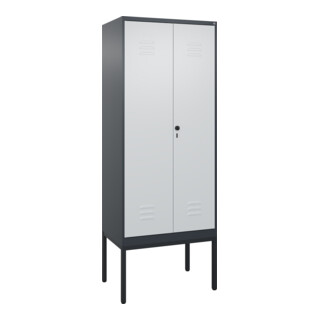 C+P PSA Doppel-Spind Classic PLUS, Gestell, 2 Abteile, 2120x800x500mm, 7016/7035 Verschluss Sicherheits-Drehriegel