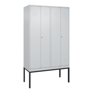C+P PSA Doppel-Spind Classic PLUS, Gestell, 4 Abteile, 2120x1200x500mm, 7035/703 Verschluss Zylinderschloss
