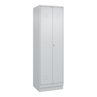 C+P PSA Doppel-Spind Classic PLUS, Sockel, 2 Abteile, 1950x600x500mm, 7035/7035 Verschluss Zylinderschloss