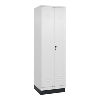 C+P PSA Doppel-Spind Classic PLUS, Sockel, 2 Abteile, 1950x600x500mm, 9016/9016 Verschluss Sicherheits-Drehriegel